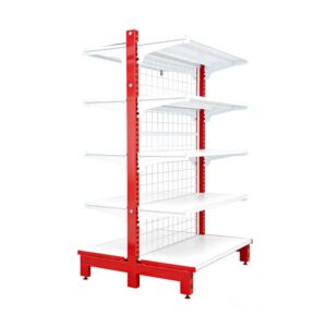 Double-Sided-Gondola-Shelving01 Double-Sided Wire Back Gondola Shelving Double-Sided Gondola Shelving