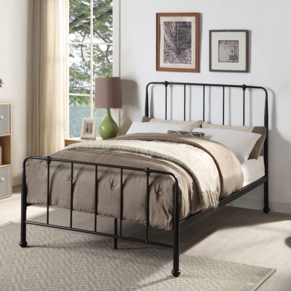 H2547d8670fa04a34987c1d965289d577K Black Steel Iron Bed Base