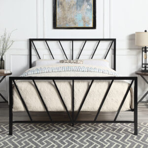 He51b16a3d8164b11bf3ff81fa54c44b7N Black Metal Bed Frame
