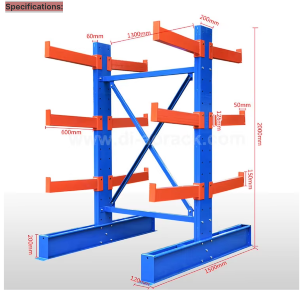 Specifications Industrial Steel Cantilever Rack